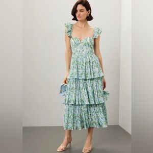 Worn Once! Rachel Parcell Pleated Tiered Midi Dress